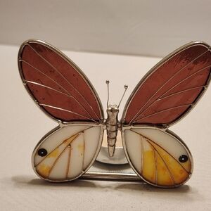 glass butterfly tea light candle holder.